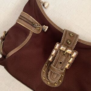 vintage brown studded vintage purse | kathy van zeeland | y2k tan handbag